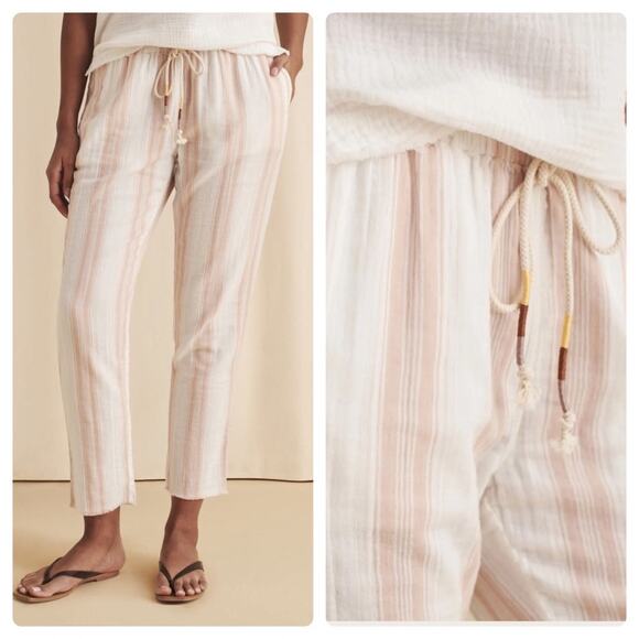 Faherty Pants - FAHERTY Topanga Pants Maple Serape Striped Lightweight Organic Cotton